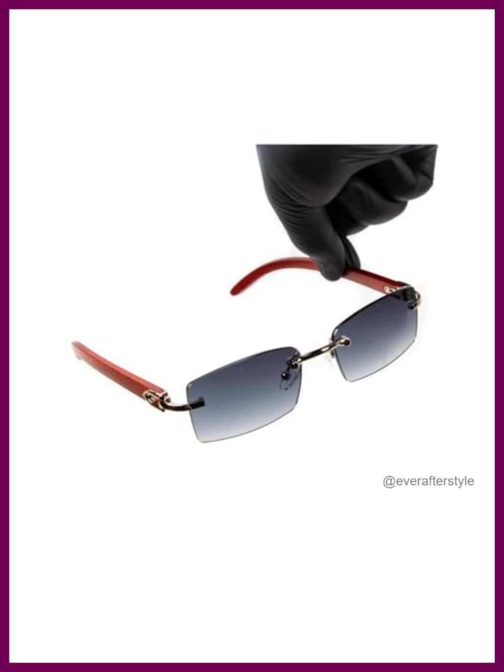 Rimless Sunglasses Metal Frame Non-Polarized UV Protection Gradient Lens